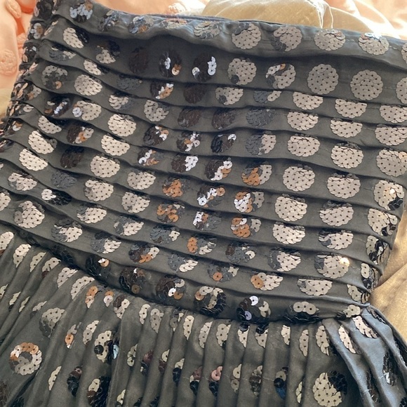 Bea black strapless sequence side zip tooled dress medium - Picture 8 of 13